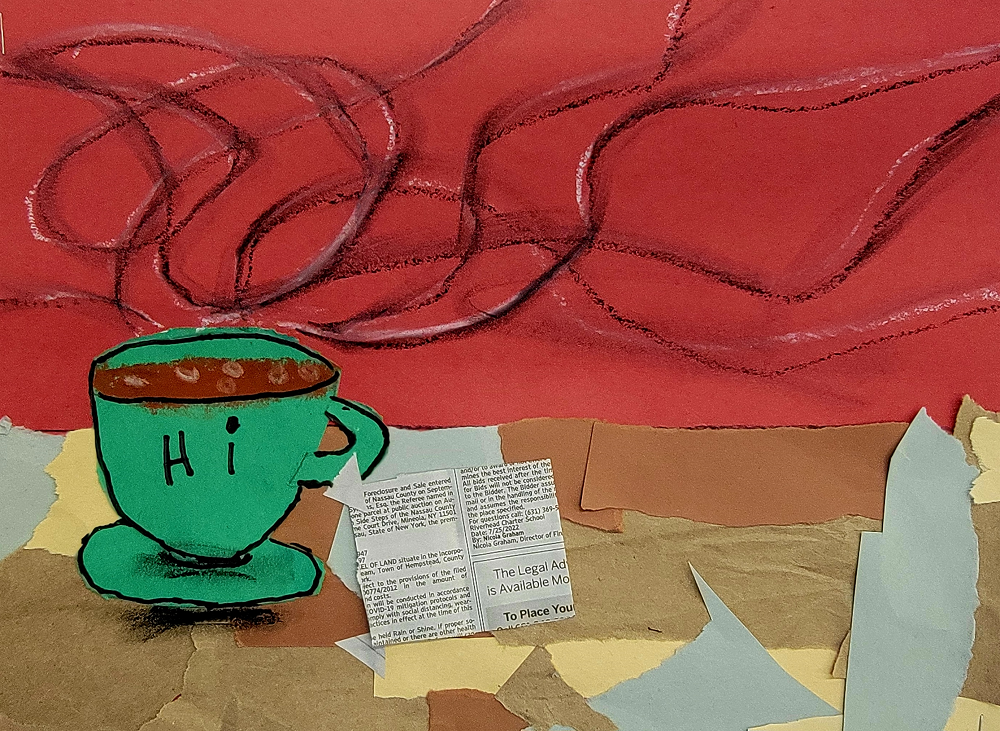 3rd Grade Hot Cocoa Mug Collages inspired by Megan Coyle
